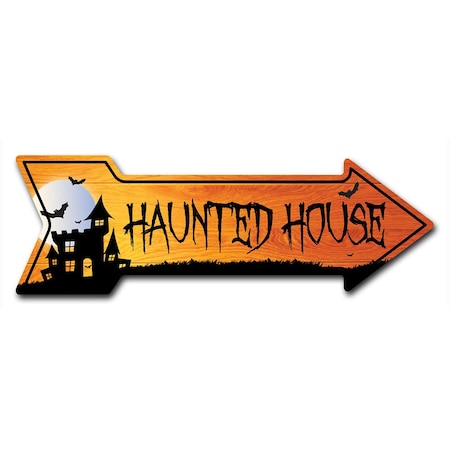 Haunted House Arrow Decal Funny Home Decor 18in Wide